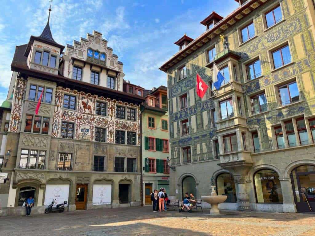 Frescoed buildings Old Town Lucerne