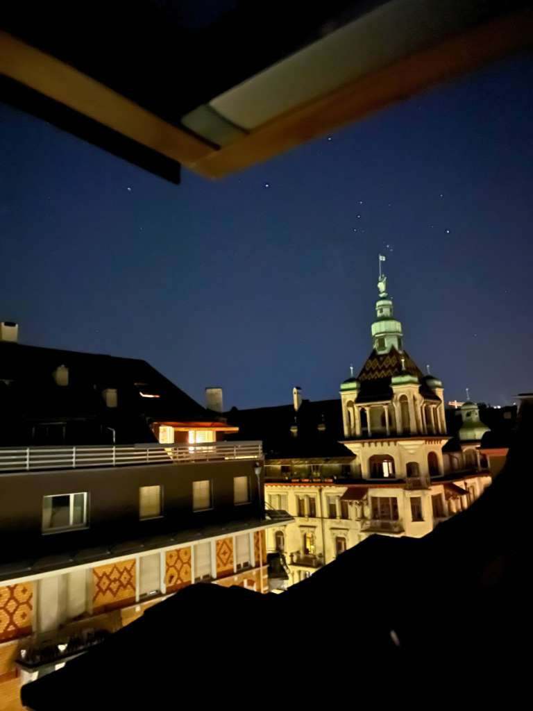 Hotel Central Luzern night view from room