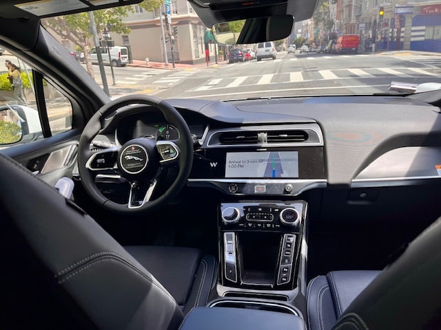 Inside Waymo car