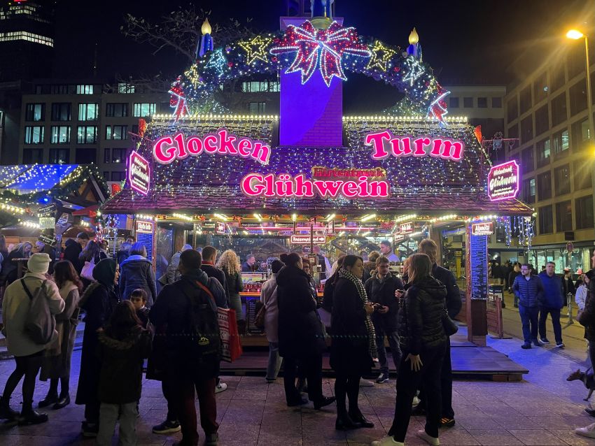 Gluhwein stall at German Christmas market