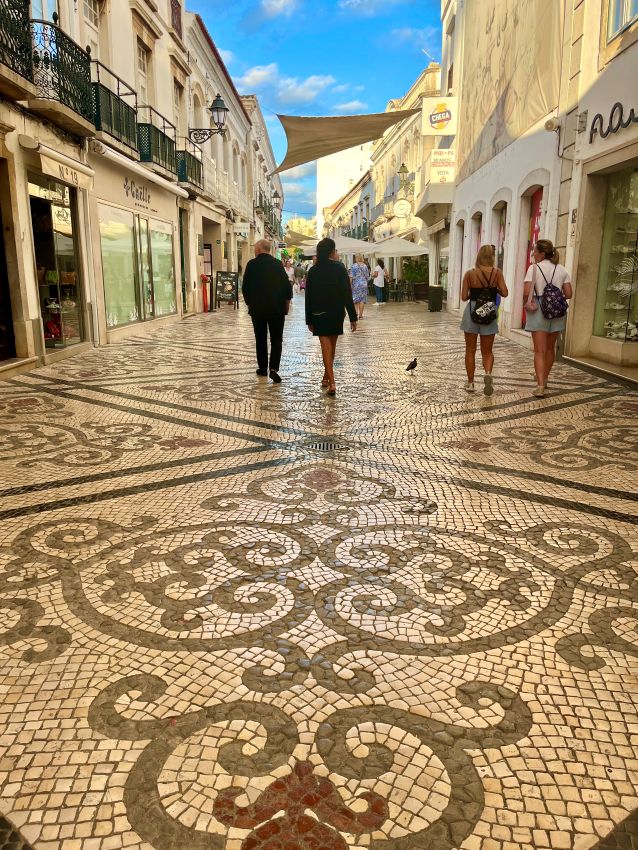 Patterned sidewalk in Faro
