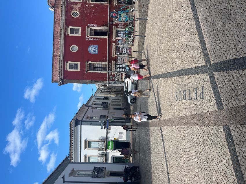 Petrus in sidewalk at St Peters Church in Faro