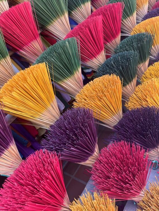 Colorful incense sticks in Vietnam