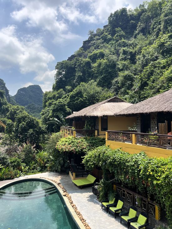 Karst mountain view at Trang An Ecolodge