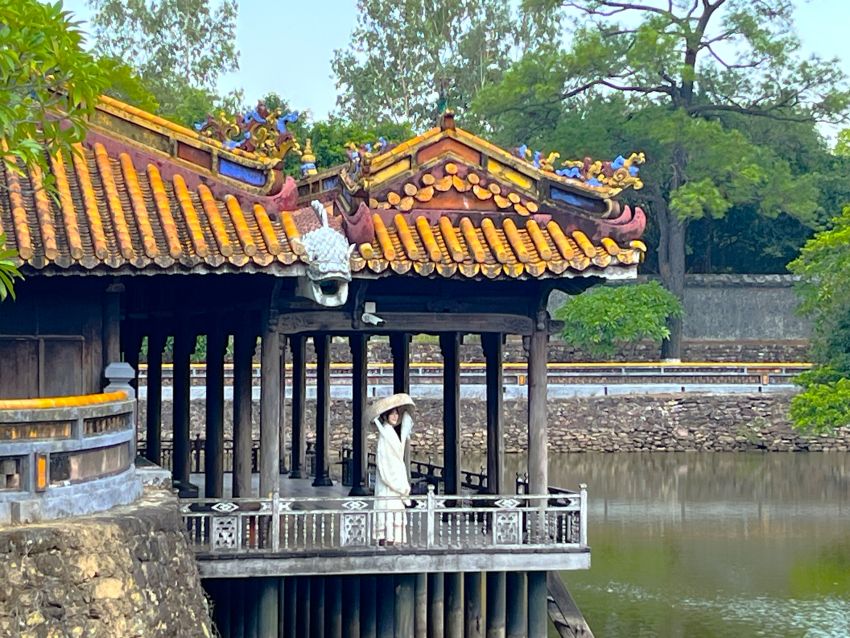 Pavilion over water at Tomb of Emperor Tu Duc in Hue