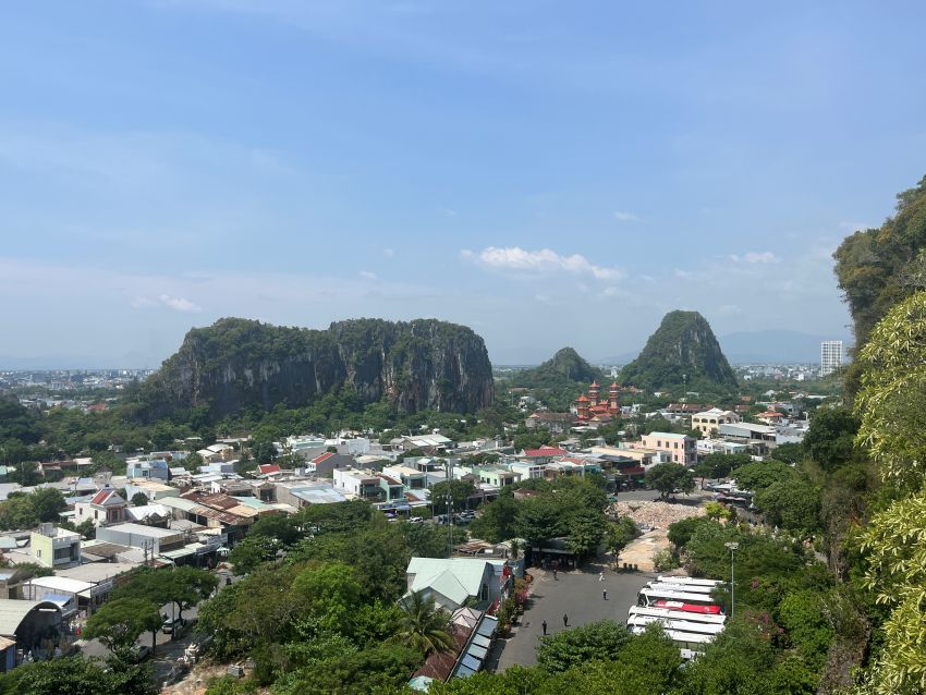 View of marble mountains in distance